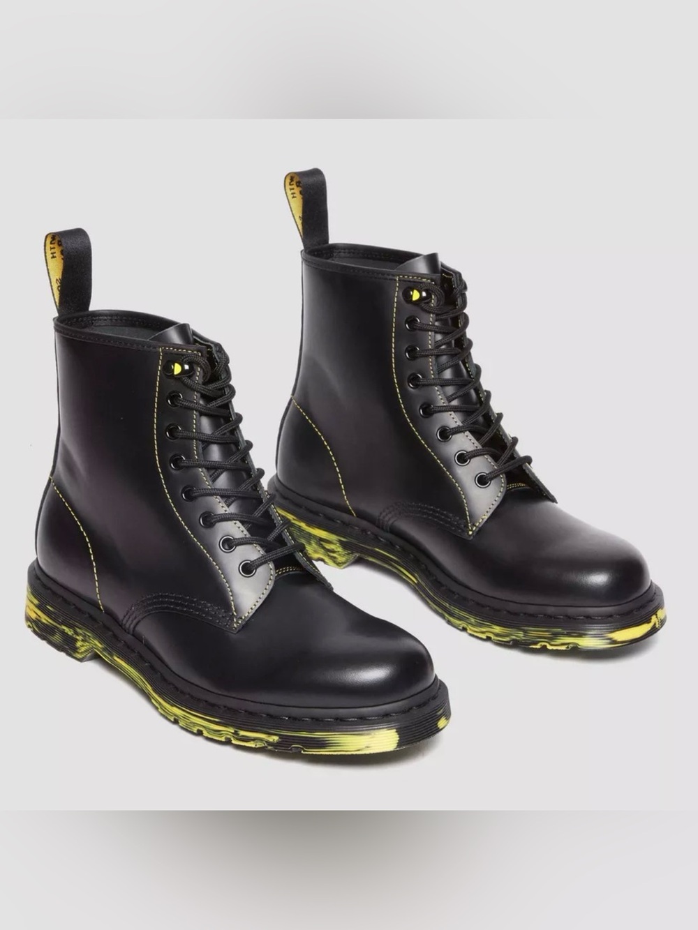 Dr.martens 1460 Marbled Sole Smooth Leather Lace Up Boots 'black